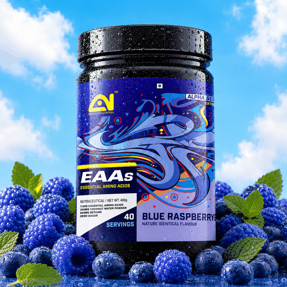 Absolute Nutrition EAAs 400gm — Blue Raspberry, 400g