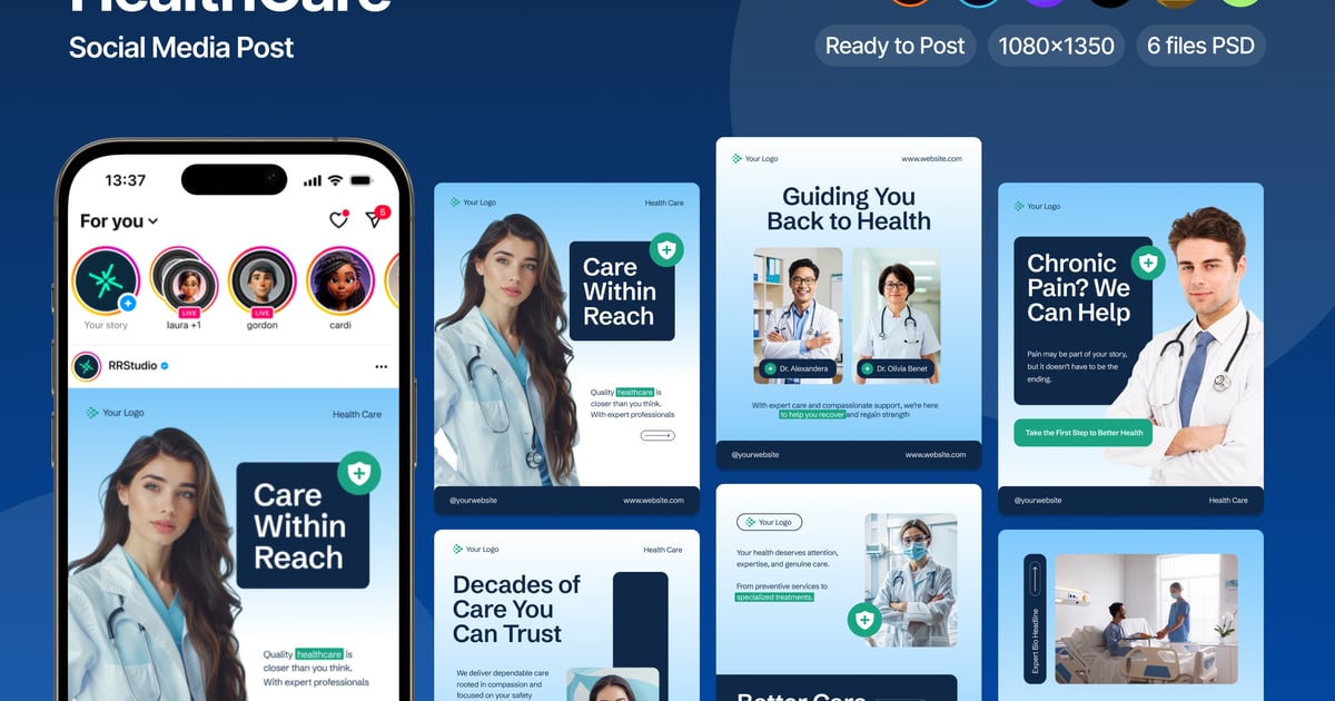 HealthCare Instagram Carousel Post Free Download – Envato Elements