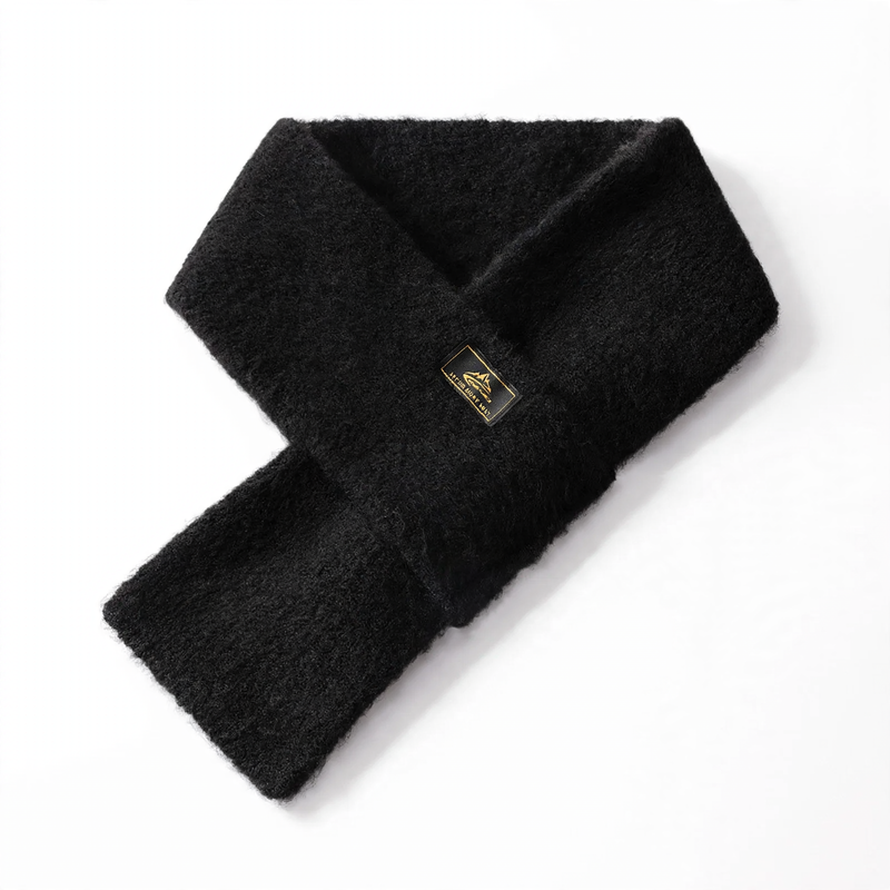 Warmer Herren-Strickschal, einfarbig, 77 cm
