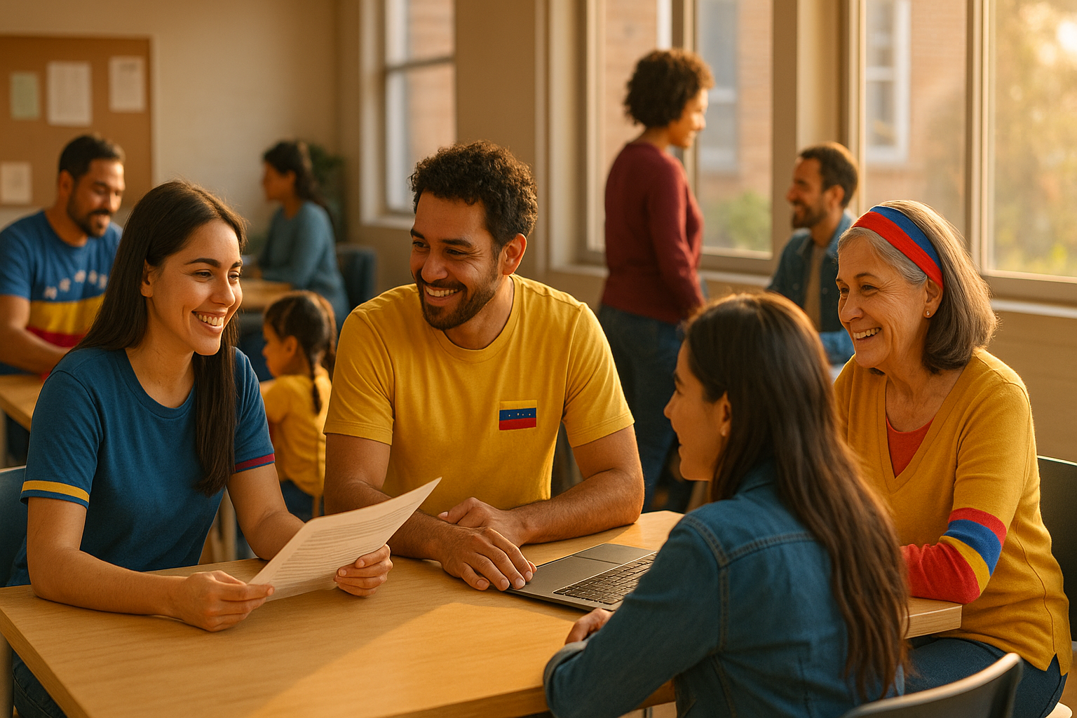 Venezolanos de distintas edades se ayudan en un banco de tiempo