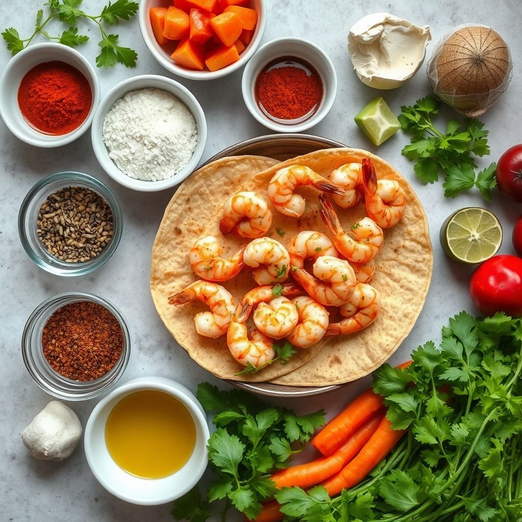 Ingredients for Quick and Easy Grilled Shrimp Tacos for Dinner – 30-Minute Family Favorite