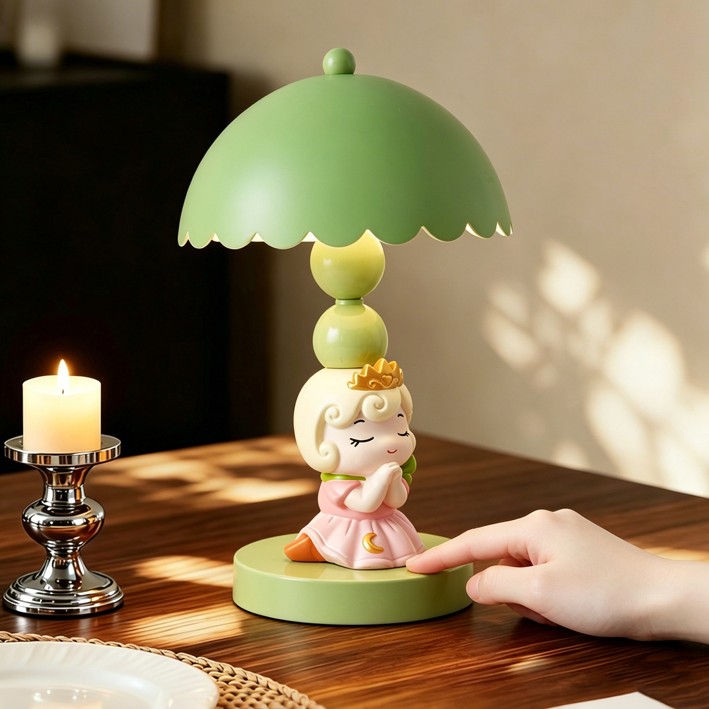 Princess Table Lamp, Night Lamp, 3-level dimmable