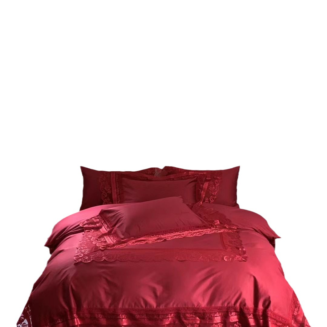 Festive Wedding Bedding Set Made of Long Staple Cotton