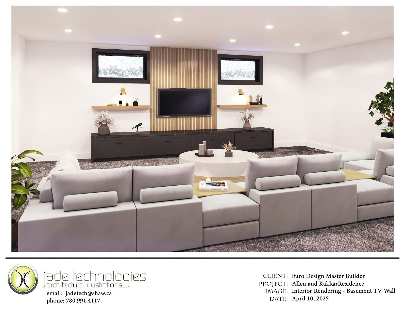 Basement TV Wall Rendering