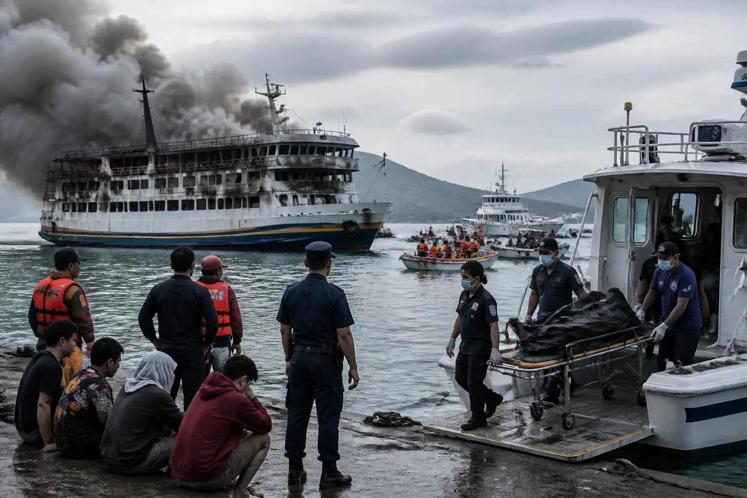 Editorial image for Philippines ferry fire death toll rises to 35 as officials warn of higher numbers