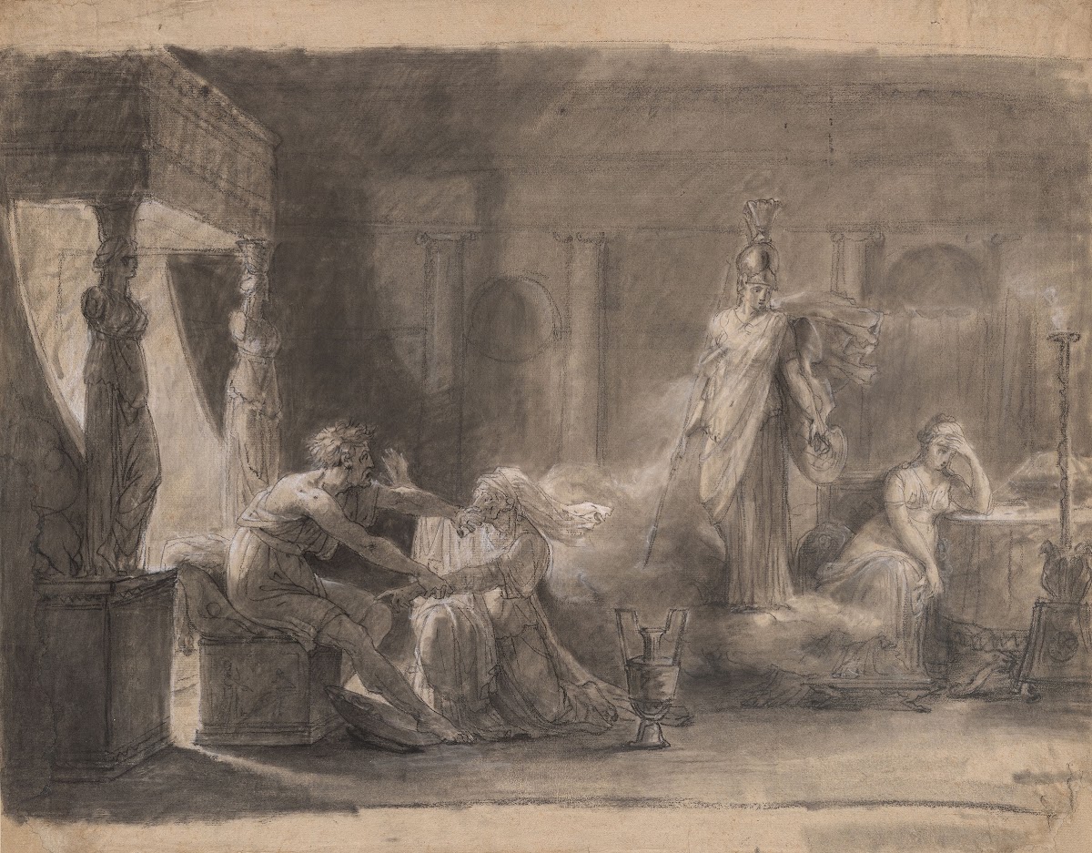 Odysseus Recognized by his Old Nurse Eurycleia while Penelope Is Distracted by A
