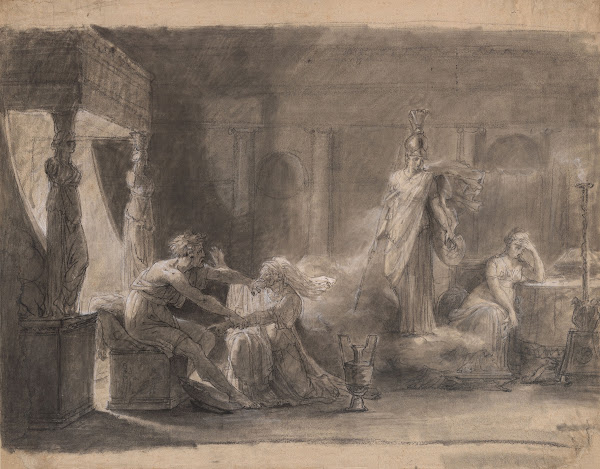 Odysseus Recognized by his Old Nurse Eurycleia while Penelope Is Distracted by A