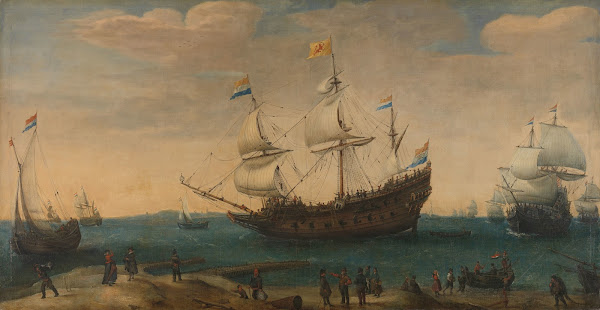 A number of East Indiamen off the Coast The Mauritius and other East Indiamen Sa