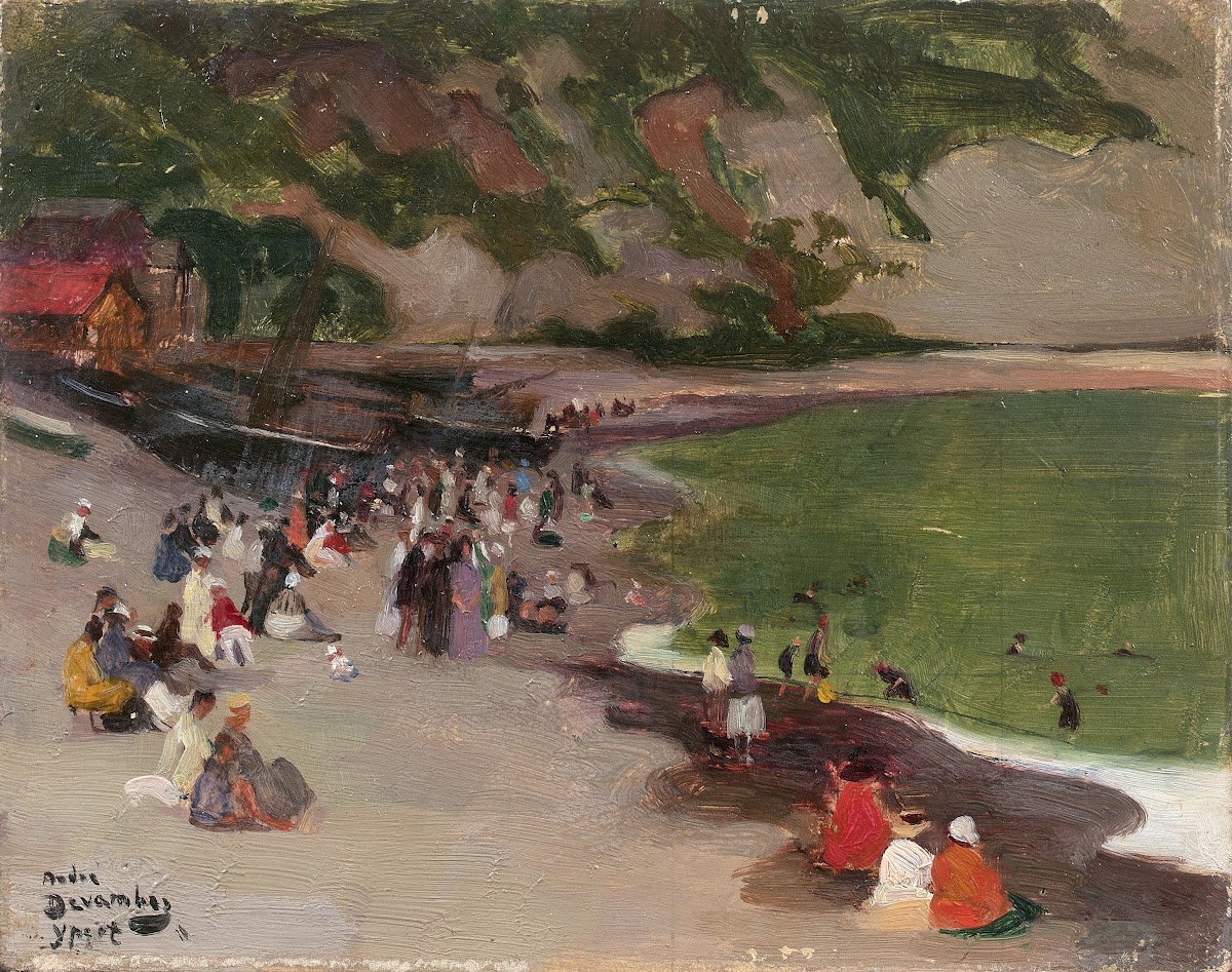 Vue animée de la plage dYport