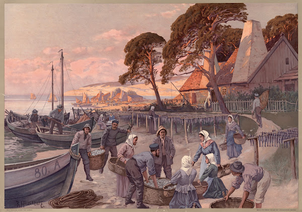 Deutsches Land  Fishing camp on the Baltic Sea 1907