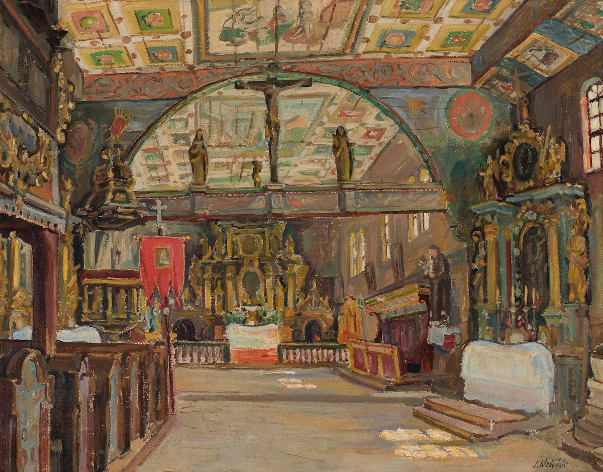 Interior of a church in Orawa circa 1923