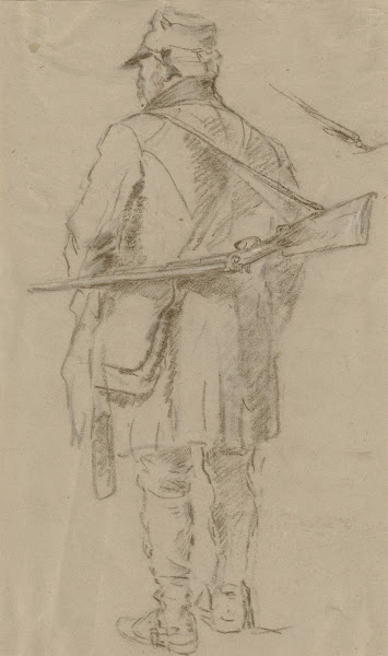Jäger mit Flinte und Jagdtasche