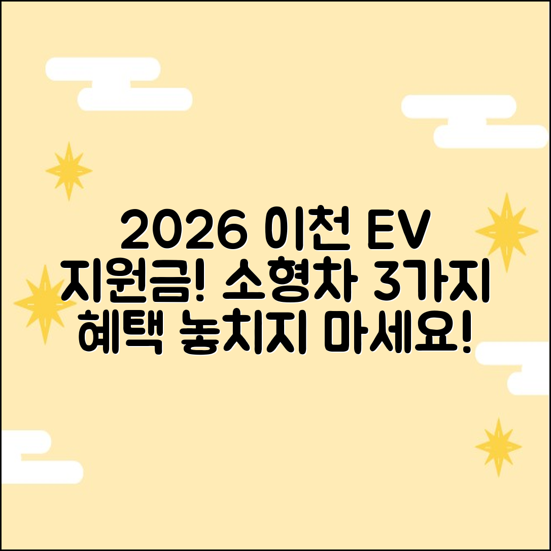 2026 이천시 전기차 지원금, 소형차 혜택 3가지!