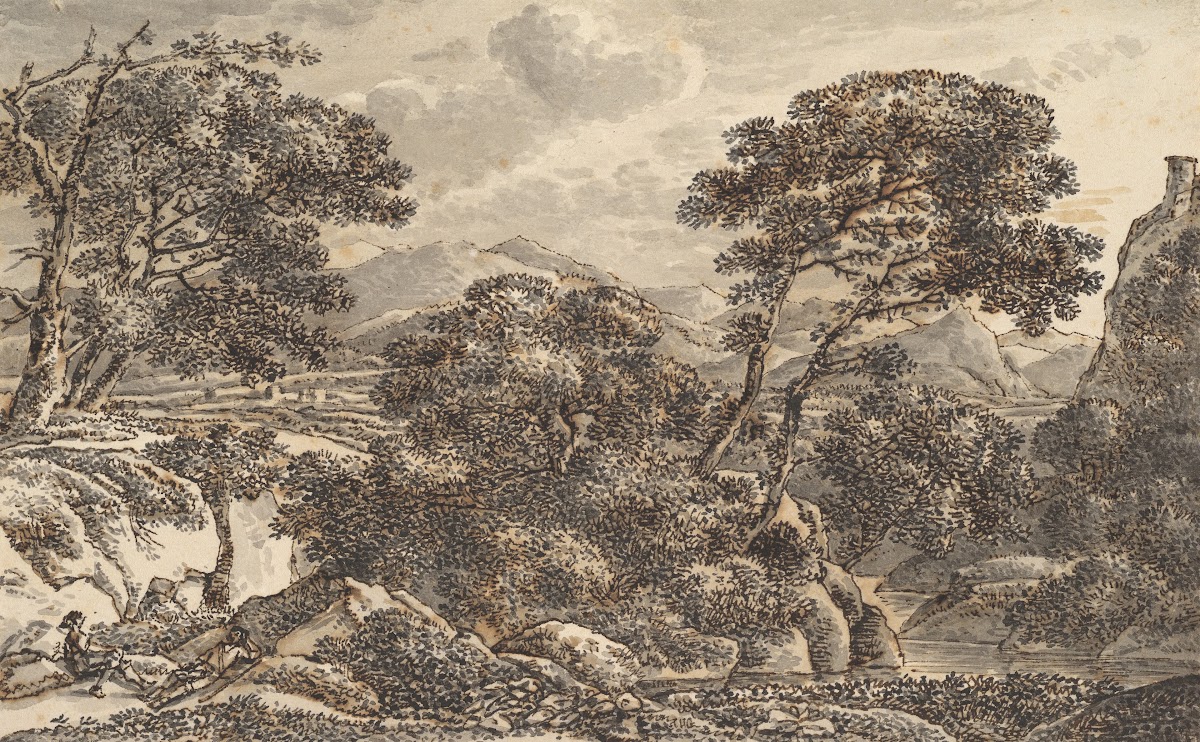 Southern Landscape with Resting Wayfarers at a River 176099