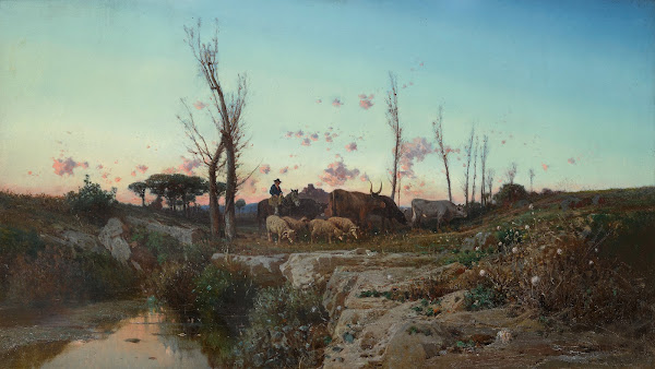 A Pastoral Landscape In The Roman Campagna