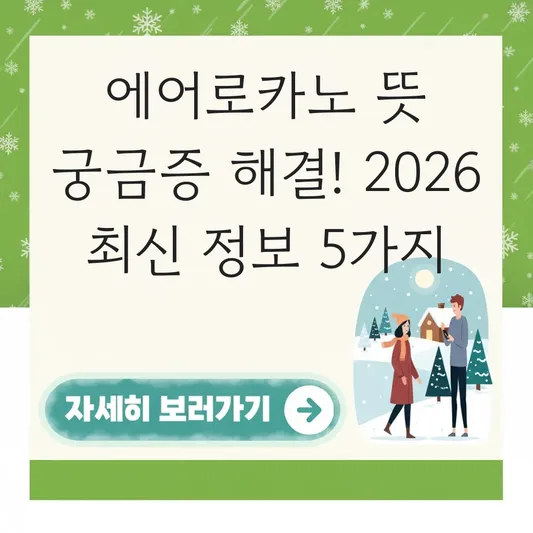 에어로카노 뜻 궁금한 점 해결