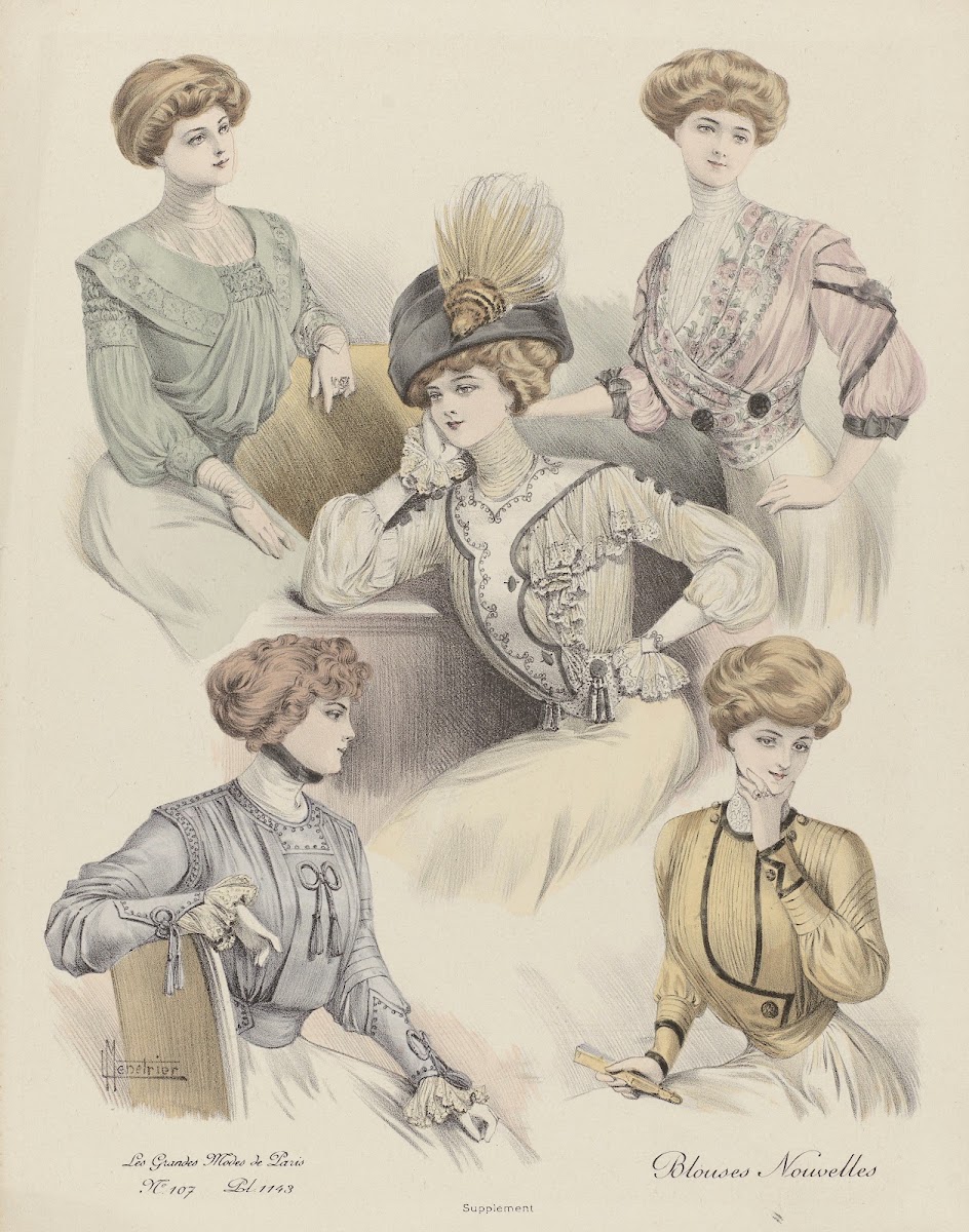 Les Grandes Modes De Paris  Blouses Nouvelles 1908