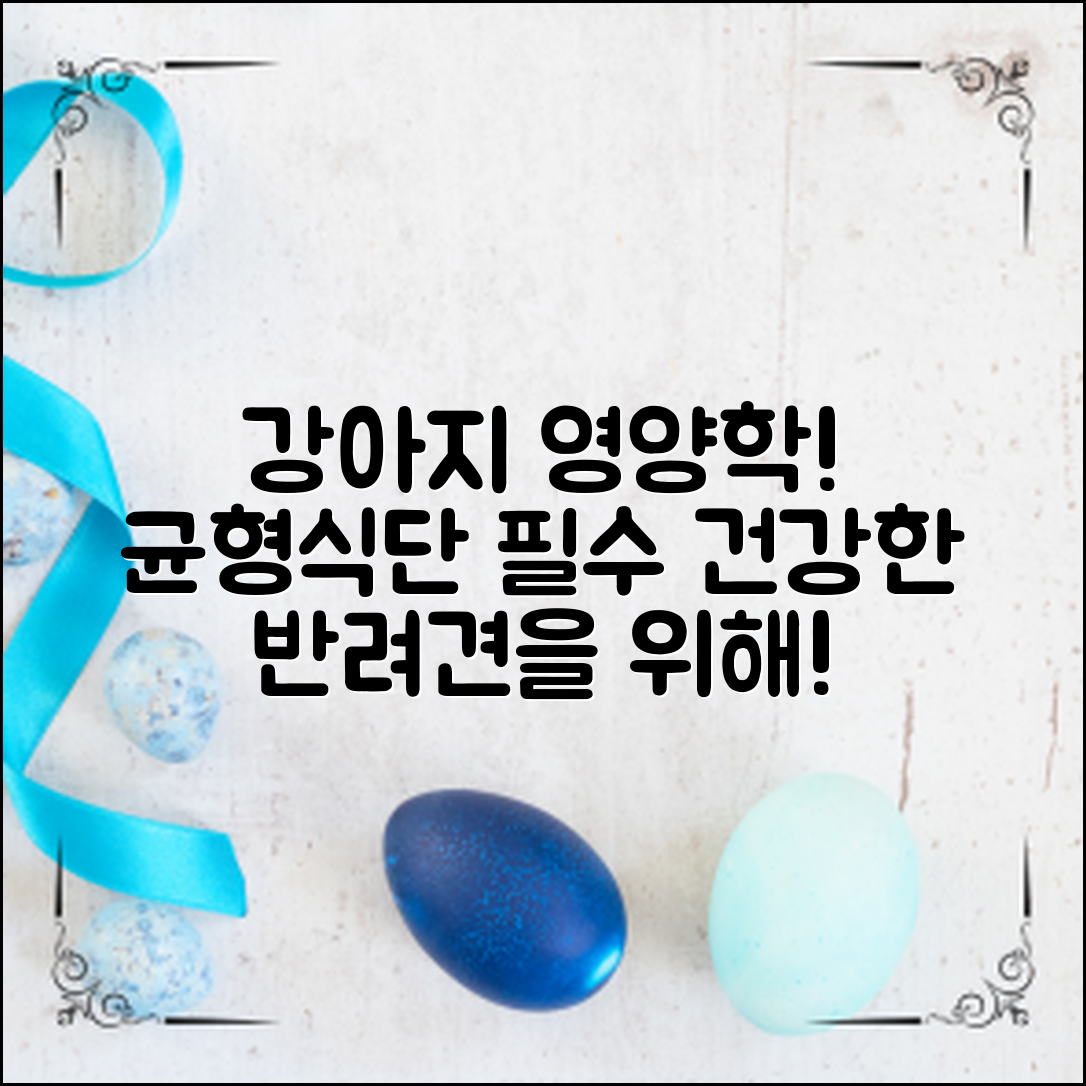 강아지영양균형식단, 건강을 위한 필수 가이드!