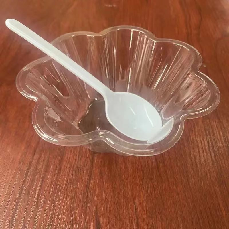 Disposable bowl made of PET, flower shape, 250 ml