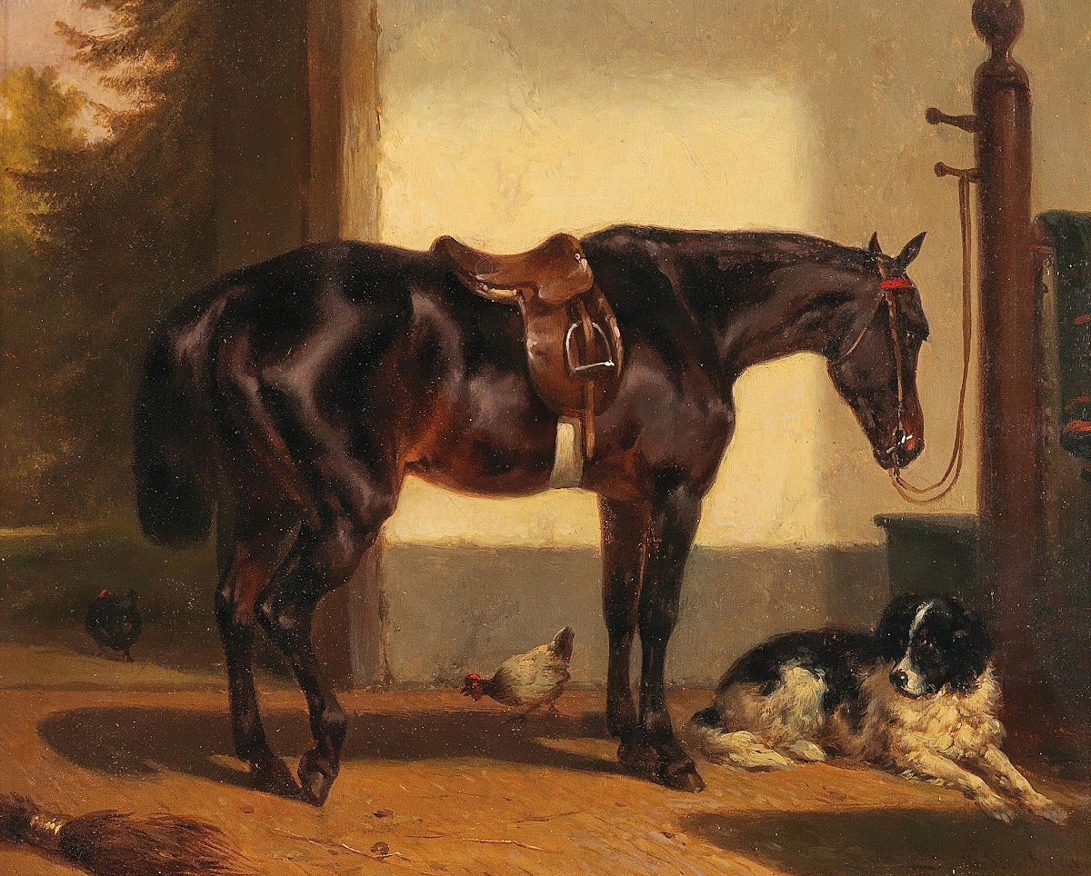A Loyal Friend in the Horse Stable