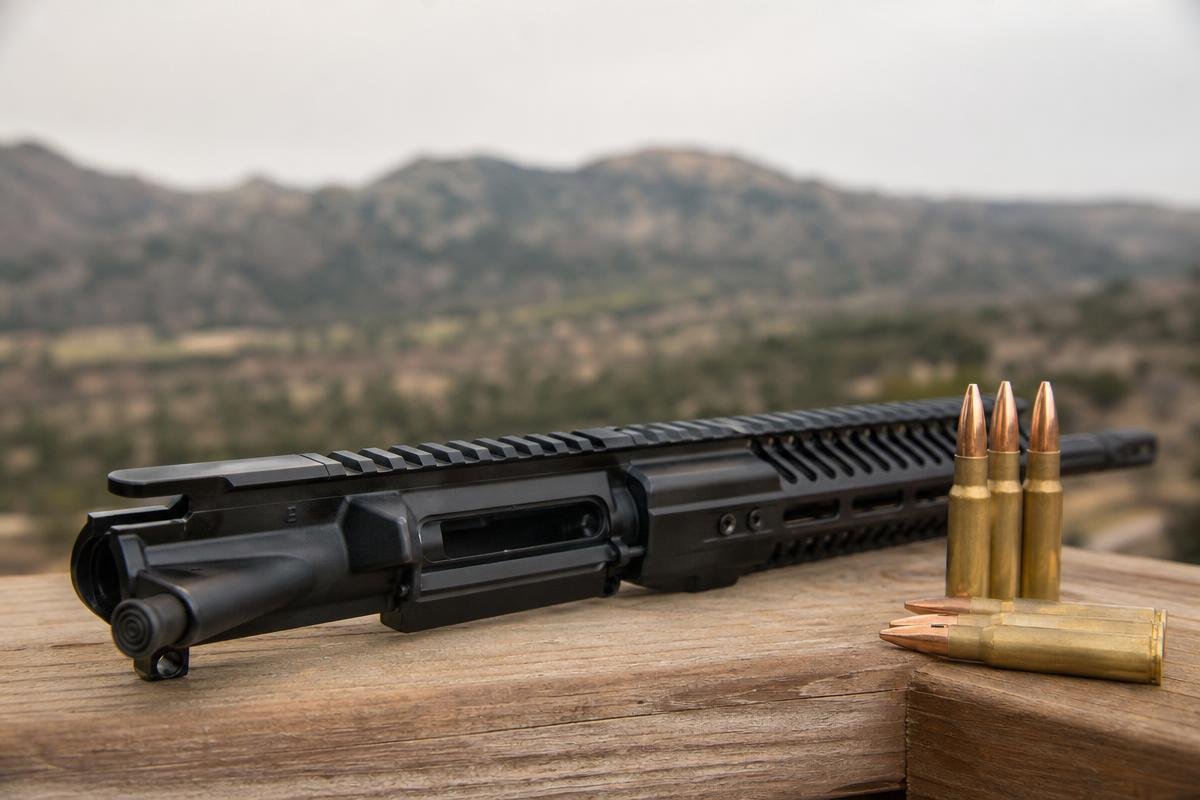 458 SOCOM ballistics guide featuring complete upper receiver and ammunition