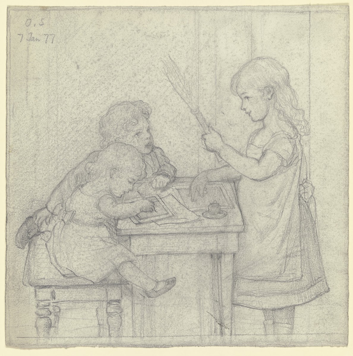 Gespielte Schulszene 1877