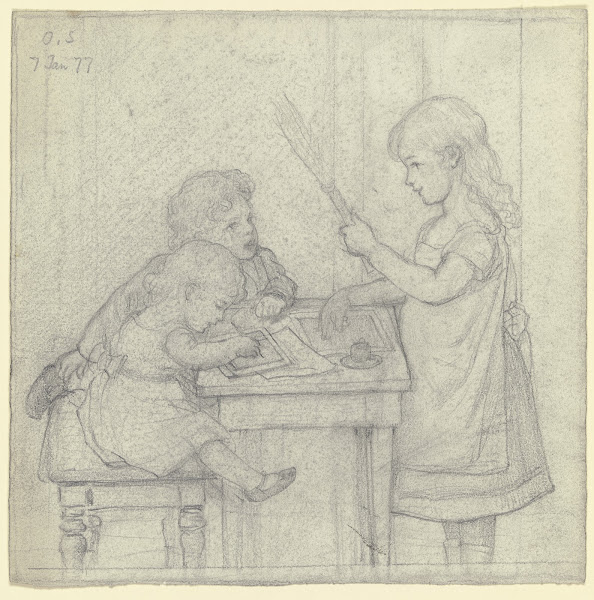 Gespielte Schulszene 1877