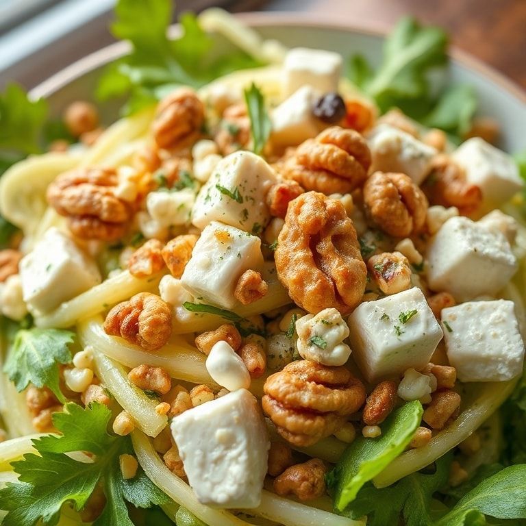 Refreshingly Crunchy Walnut Celery Salad with Feta Bliss - Easy Homemade Side
