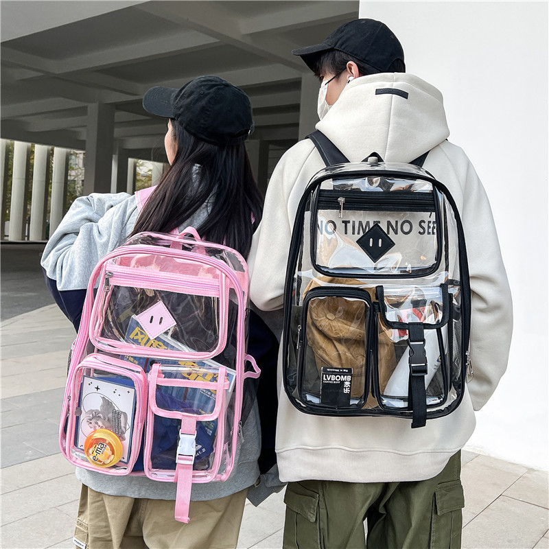 Transparent PVC backpack, waterproof