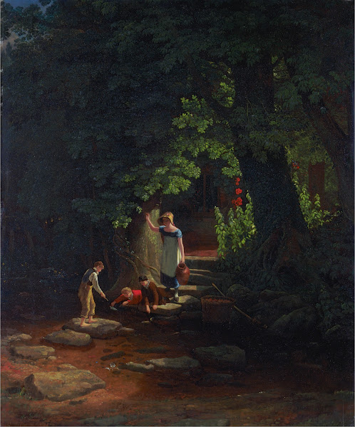 Children by a Brook ca 1822