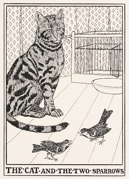 The Cat and the Two Sparrows 1900