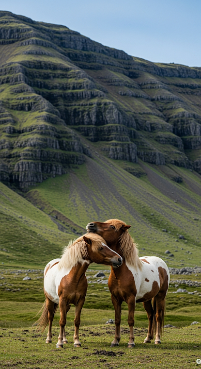 Icelandic Horses Embracing