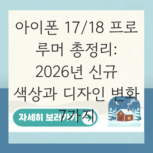 아이폰 17 프로 및 아이폰 18 출시 루머와 새로운 색상 디자인 변화 대표 이미지