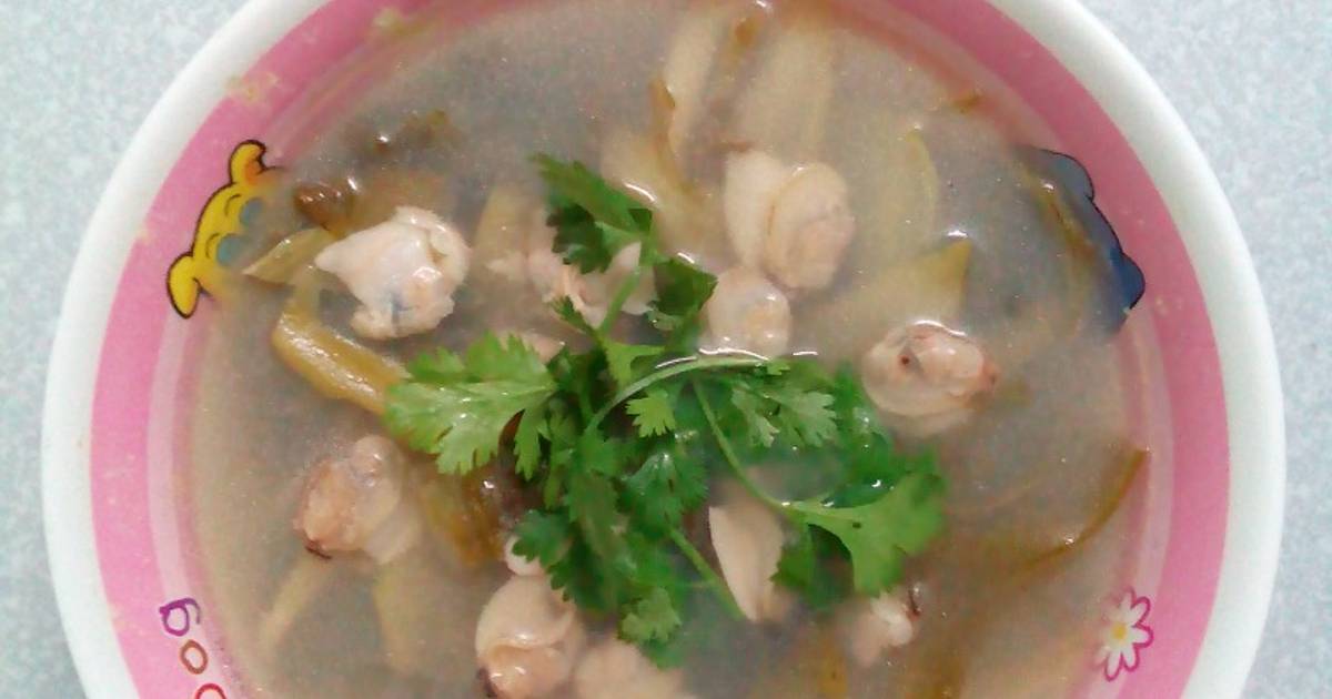 Canh nghêu dưa muối