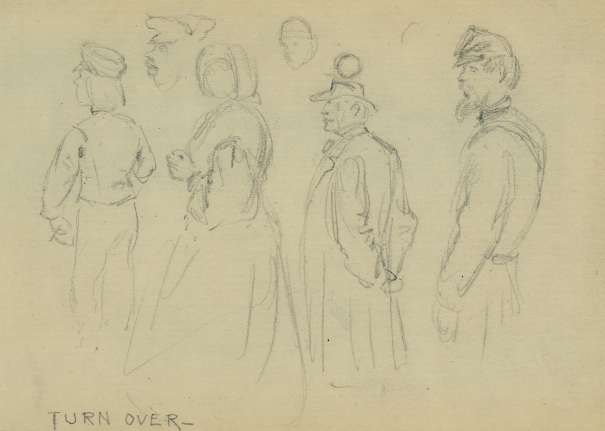Studies of child woman gentleman African American man  soldier 1860 1865