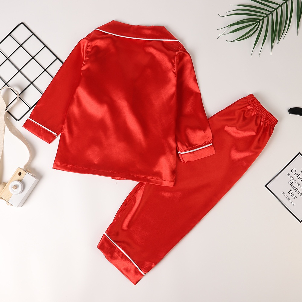 Children's pajama made from ice silk, long-sleeve, festive