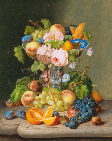 Large Still Life with Flowers and Fruit