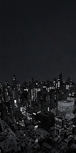 Night Cityscape, Dark Aesthetic, Urban Skyline, Modern Architecture iPhone Wallpaper Background