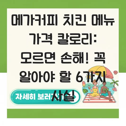 메가커피 치킨 메뉴 가격 칼로리