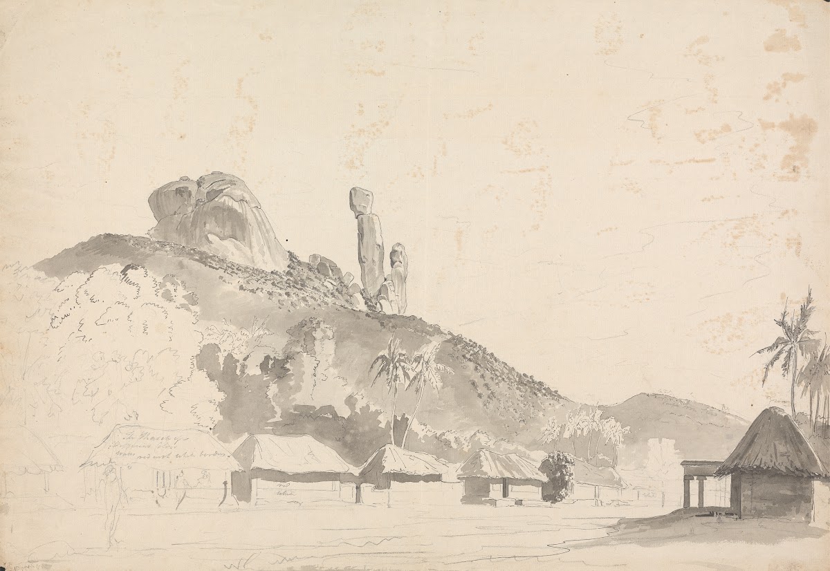 Rock Formation Above a Village