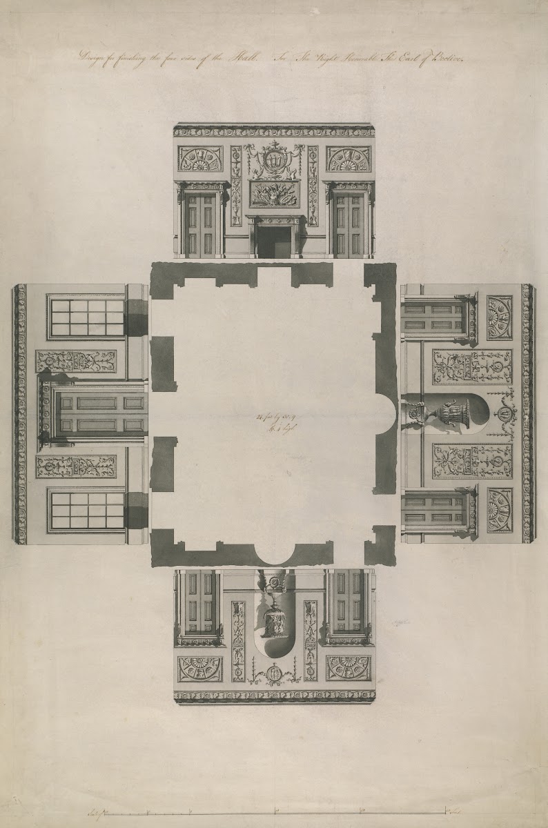 Headfort House Ireland Elevations of the Front Hall between 1771 and 1775