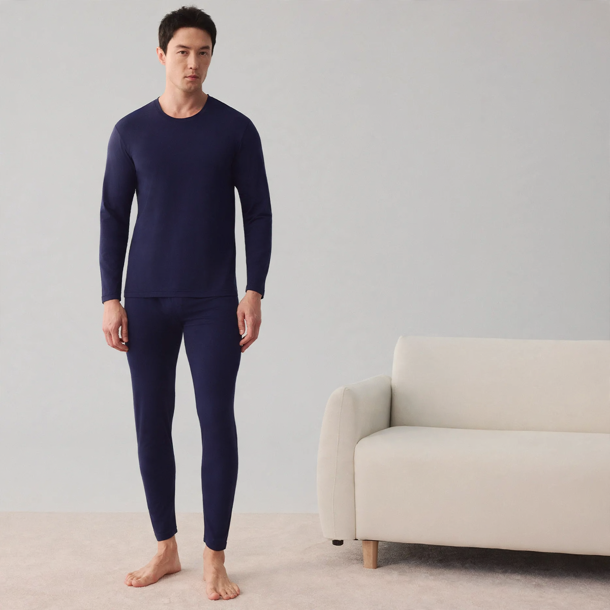 Men's Thermal Underwear Set, Modal, Round Neck