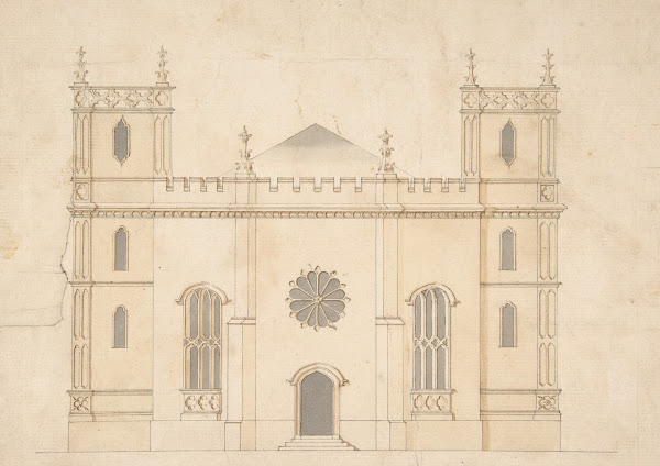 Facade Of A Gothic Revival Church 174576