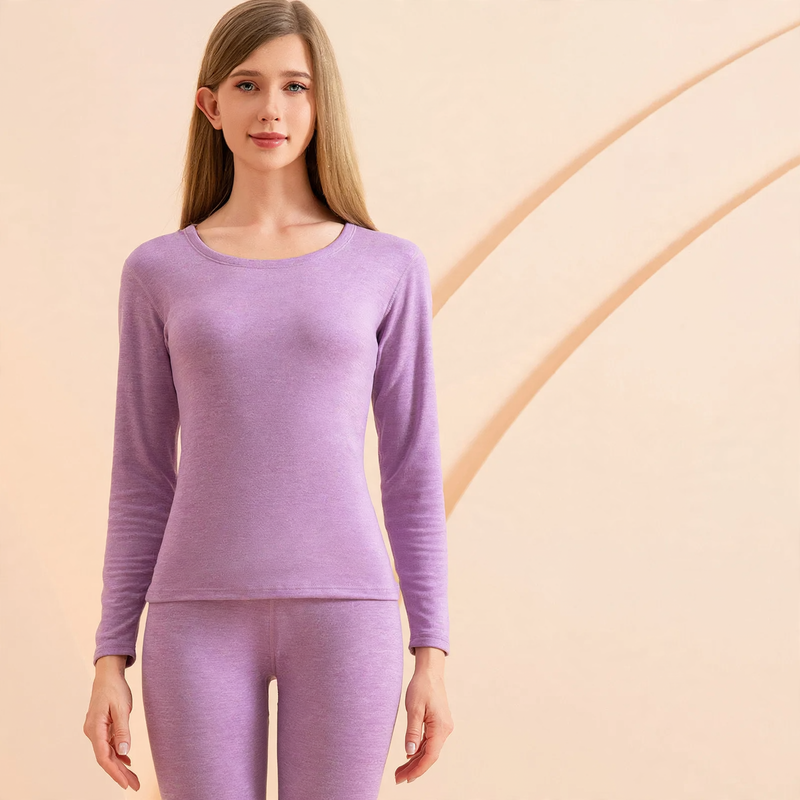Thermal Underwear Set, Cashmere-Silk Blend, Crew Neck