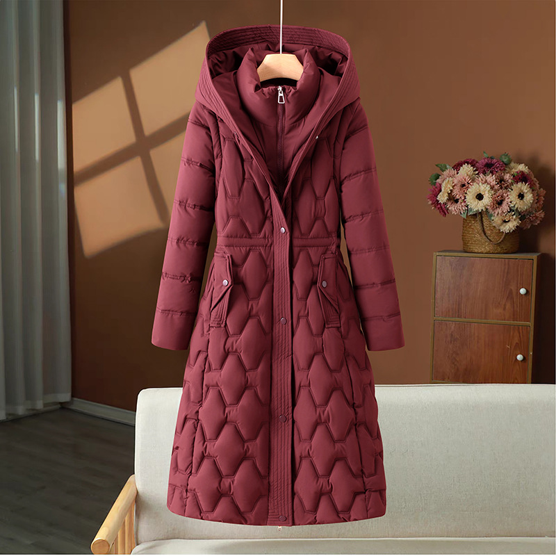 Long women's winter coat with tailoring and detachable parts