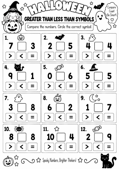 Halloween Greater Than Less Than Symbols