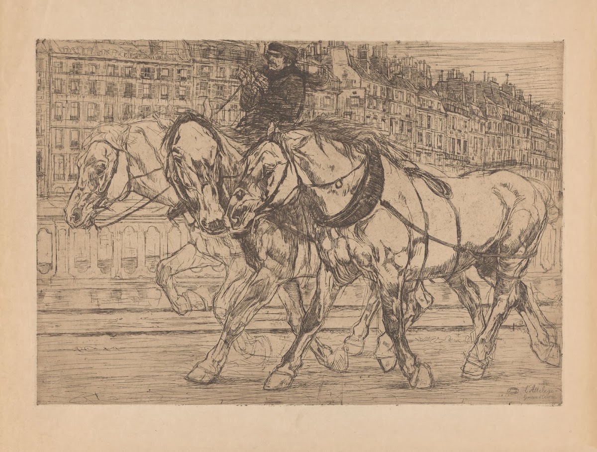 Three horses with rider Garcon dEcurie 1896 1911