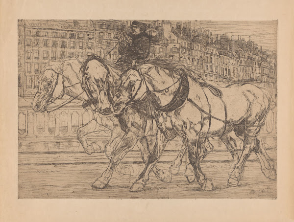 Three horses with rider Garcon dEcurie 1896 1911