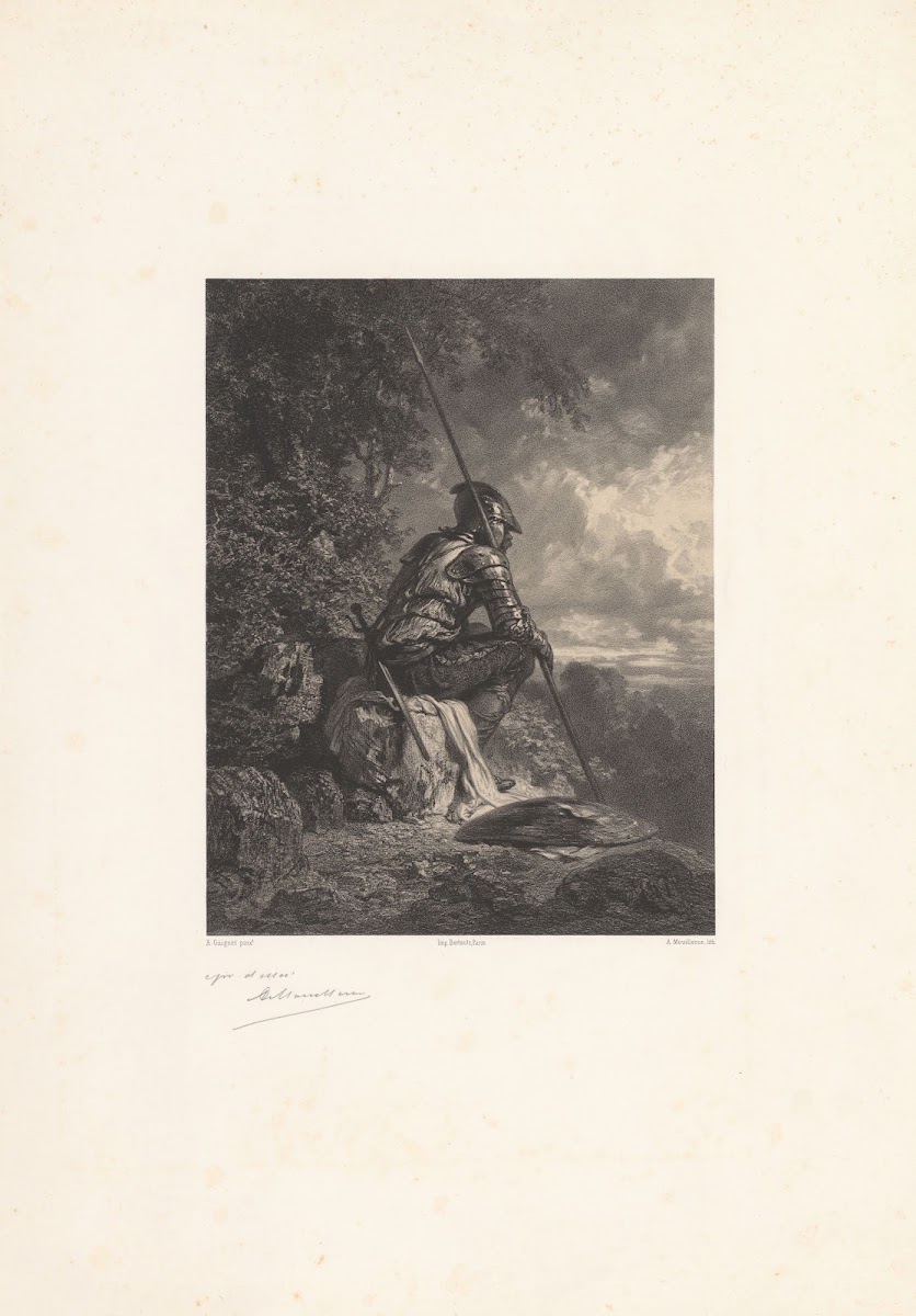 Seated soldier seen from the back in a landscape 1848 1862