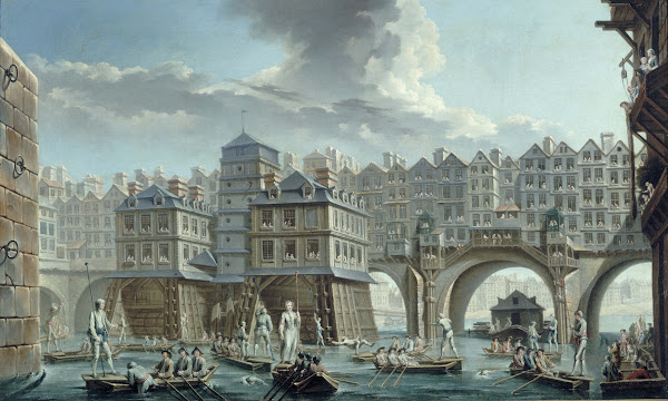 La joute des mariniers entre le pont Notre Dame et le pont au Change 1756